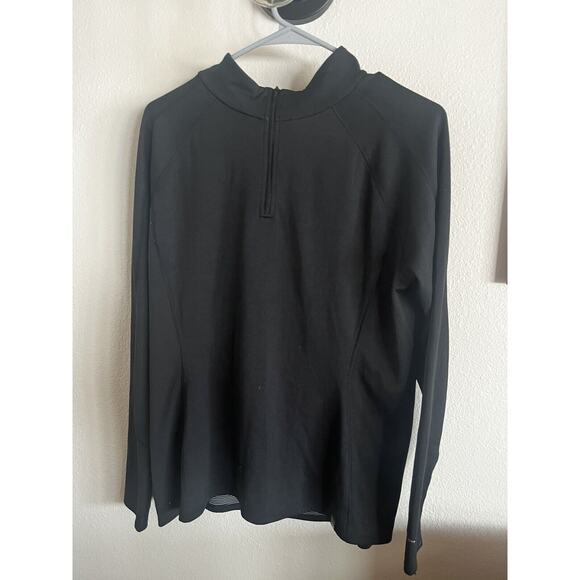 The North Face Womens Flashdry Black Mock Neck 1/4 Zip Pull Over Black Rusched - Picture 2 of 8